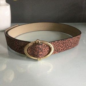 Animal Print LOFT Leather Belt Size M/L